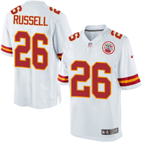 Men's Limited KeiVarae Russell Nike Jersey White Road - #26 NFL Kansas City Chiefs